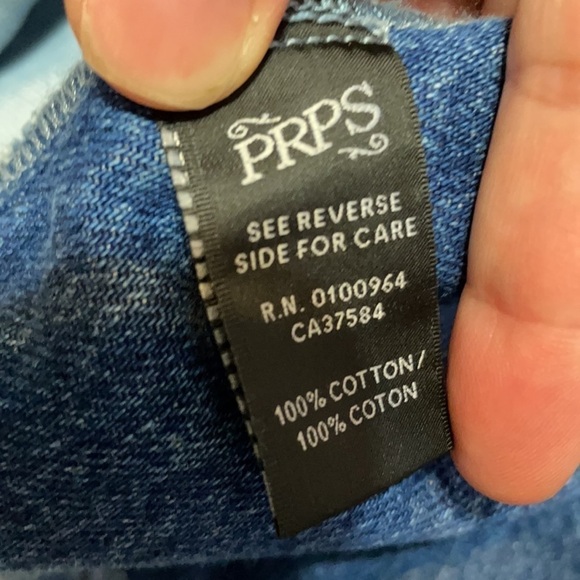 Free people x PRPS Goods Streetwear Oversized Japanese Denim Jacket Gorpcore - Picture 13 of 14